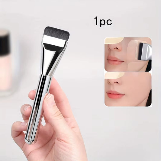 1/2Pc Multi-Use Foundation Ultra-Fine, Hypoallergenic Nylon Bristle Oval Foundation Brush - Perfect for Face Contouring