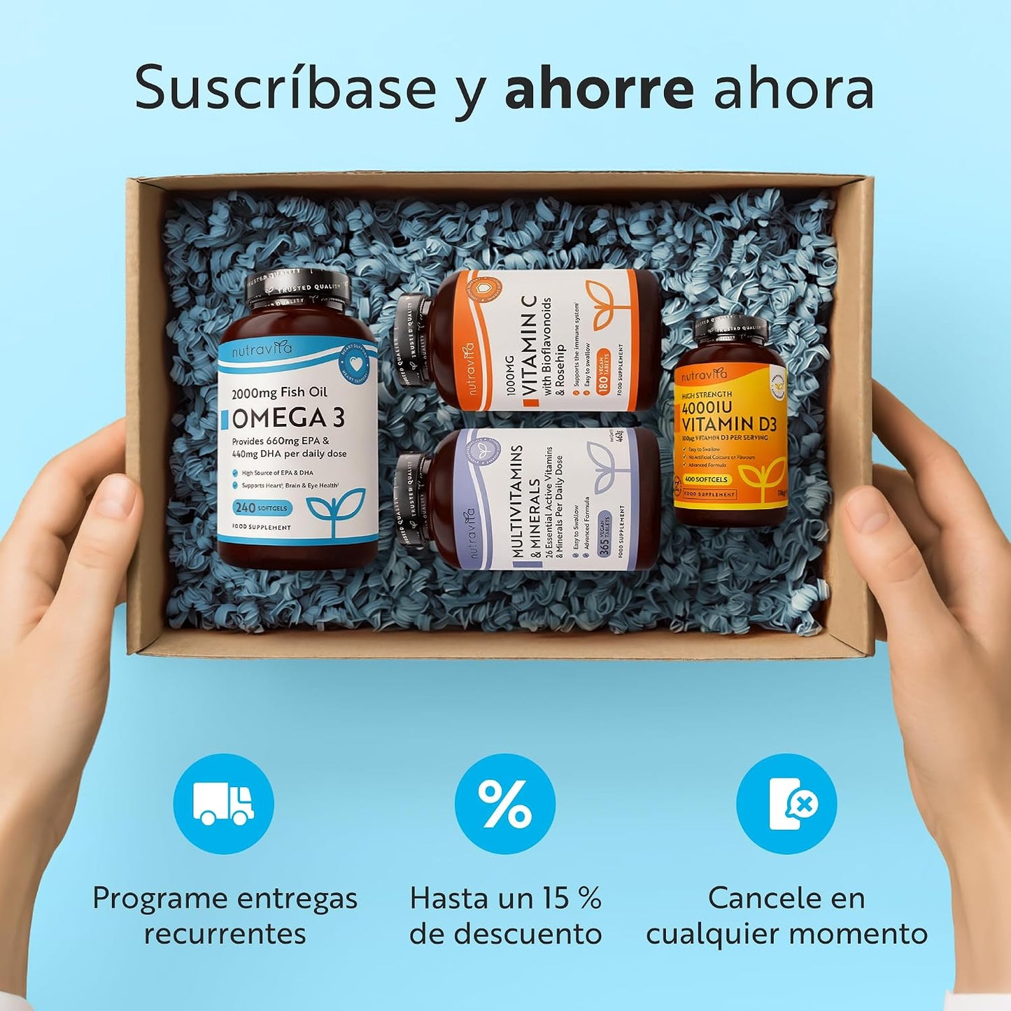 Nutravita Omega 3 2000Mg - Con 660Mg EPA Y 440Mg DHA - 240 Cápsulas Blandas (8 Meses) - Para Corazòn, Función Cerebral & Visiòn (EFSA) Omega 3 Capsulas - Omega3 Suplementos Para Hombres & Mujeres