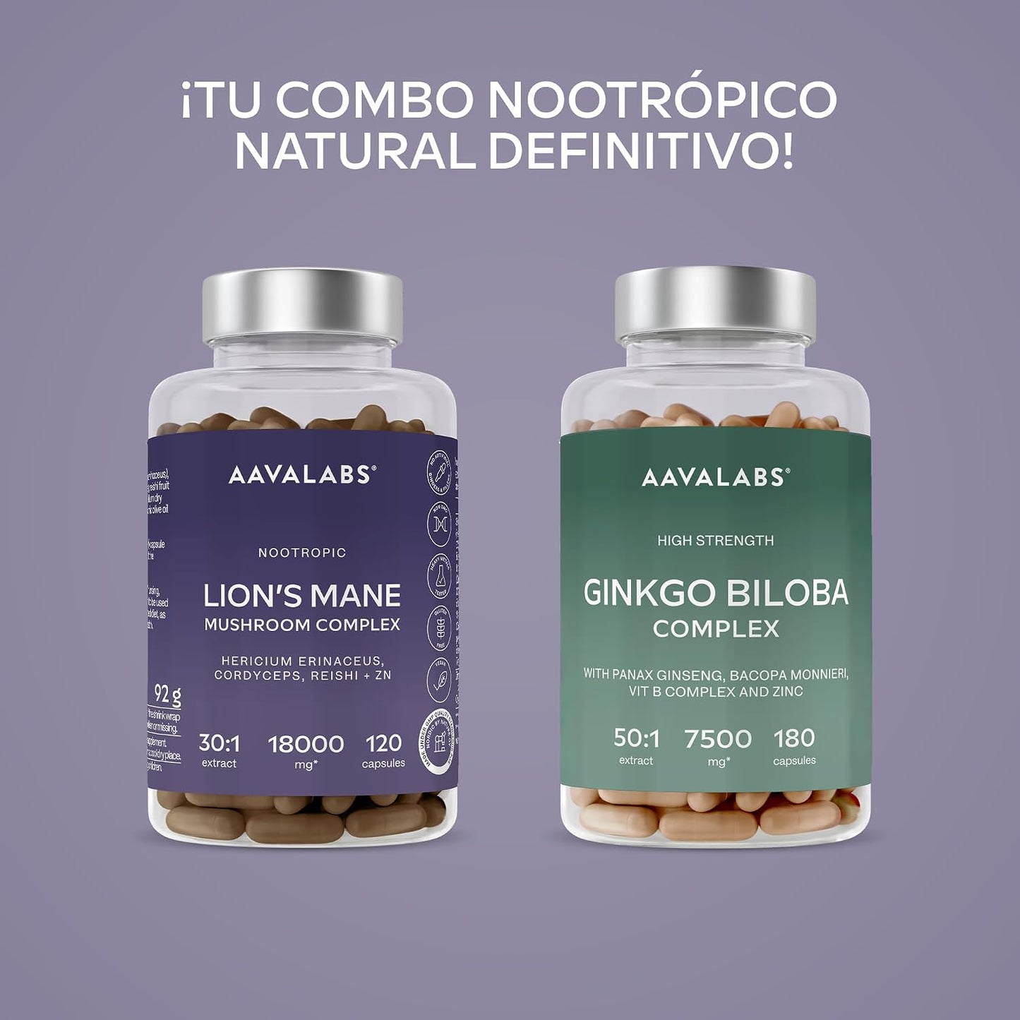 Melena De Leon 18,000Mg (30:1) + Zinc, Reishi & Cordyceps - Alta Potencia Lions Mane Mushroom Pastillas -120 Melena De Leon Capsulas - Nootropicos