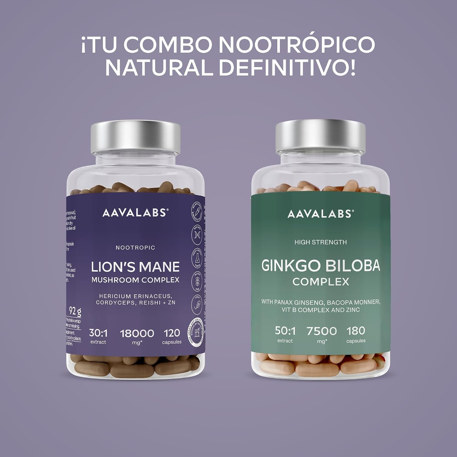 Melena De Leon 18,000Mg (30:1) + Zinc, Reishi & Cordyceps - Alta Potencia Lions Mane Mushroom Pastillas -120 Melena De Leon Capsulas - Nootropicos