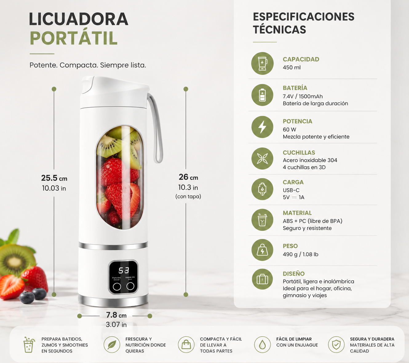 Licuadora Portátil GAMGAL