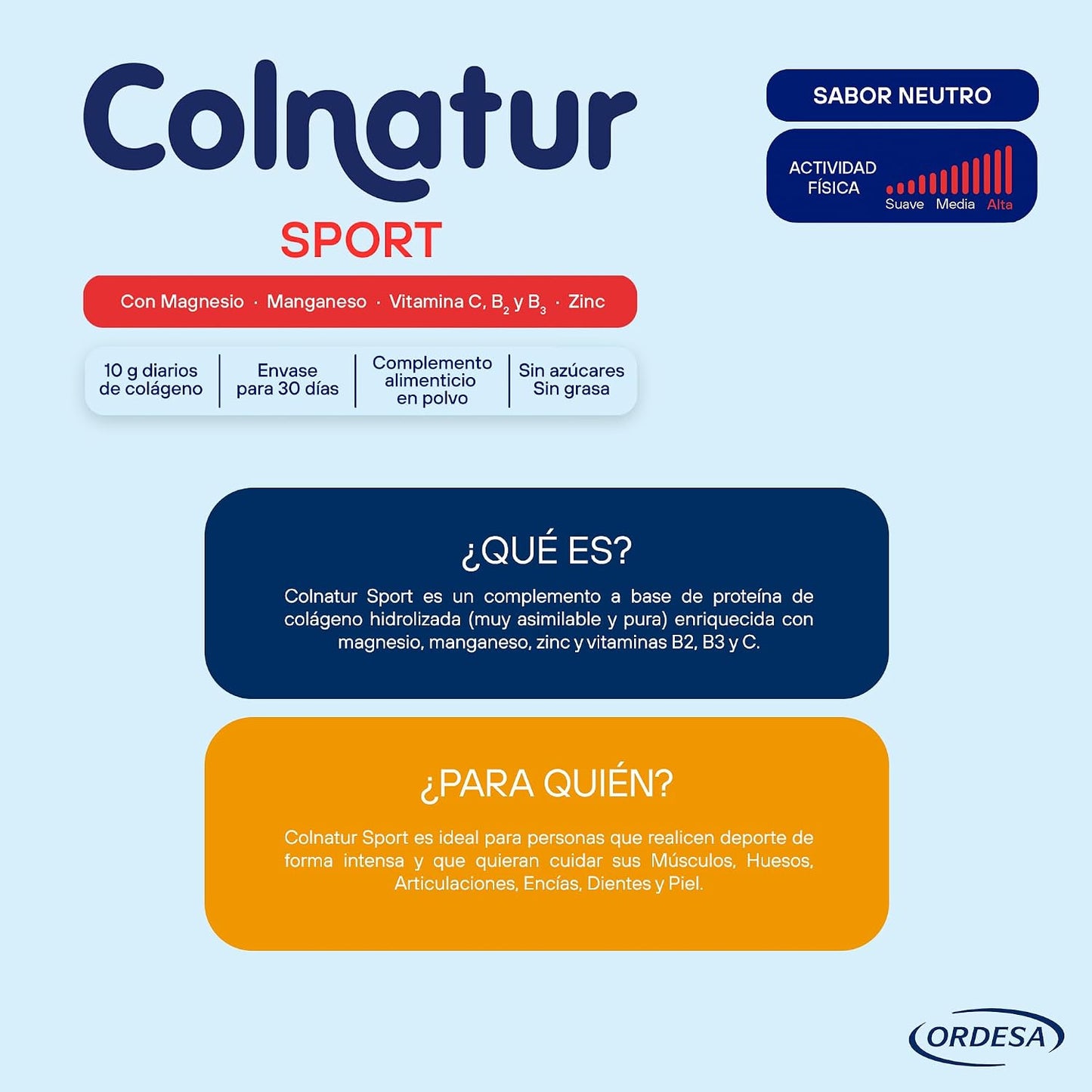 Colnatur Sport Neutro | 330G | Colágeno Con Magnesio, Zinc Y Vitamina C Para Músculos, Huesos Y Articulaciones | Con Magnesio, Zinc Y Vitamina C