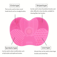 1Pc Silicone Apple-Shaped Makeup Brush Cleaner Pad with Suction Cup for Effective Cosmetic Tool Cleaning