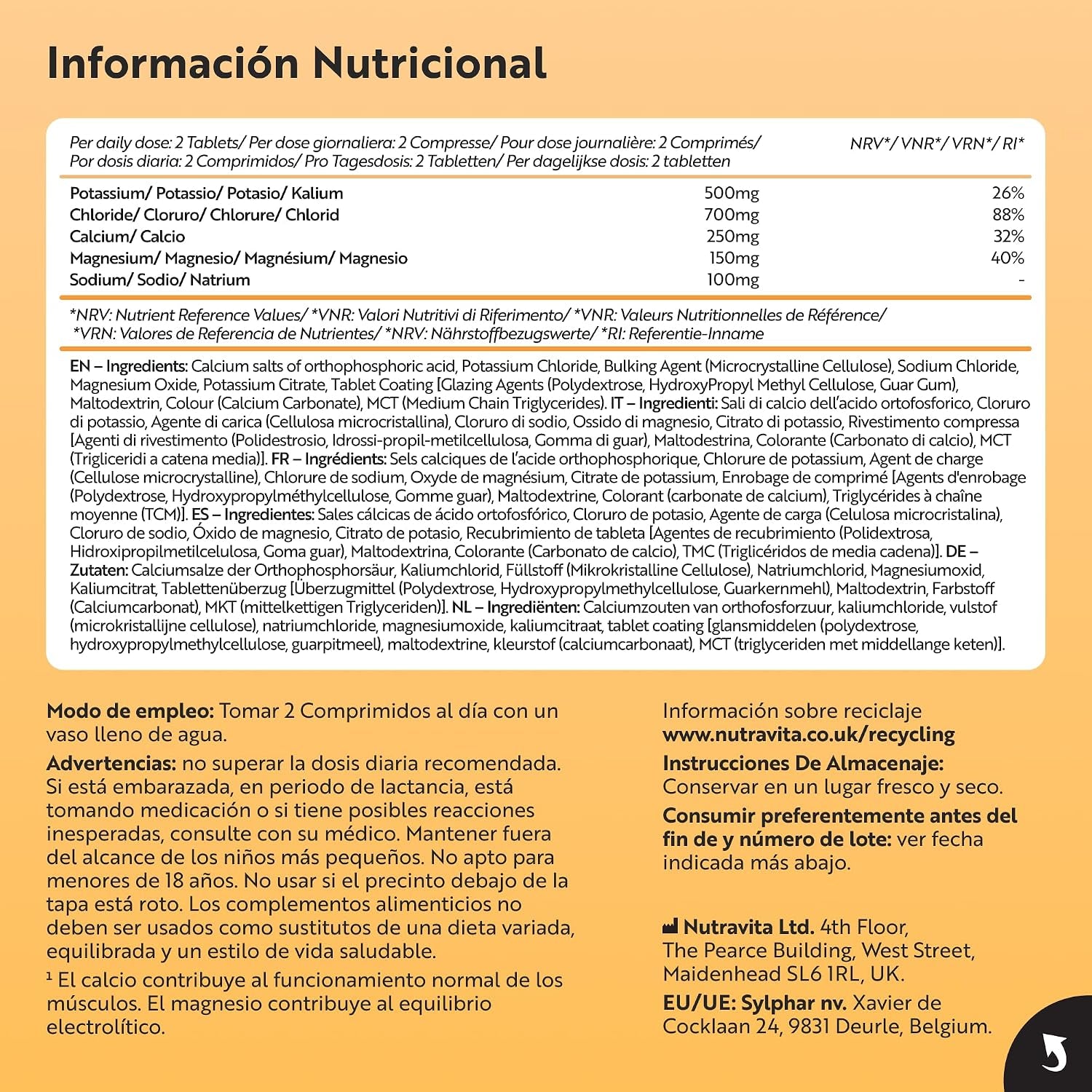 Nutravita Electrolitos Complejo - 240 Comprimidos Veganos - Potasio Y Magnesio, Calcio, Cloruro, Sodio - Electrolitos Sin Azucar - Función Muscular, Equilibrio Electrolítico - Electrolytes Hidratacion