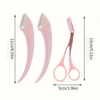 Eyebrow Trimmer Set, Curved Eyebrow Razor, Eyebrow Scissors with Comb, Convenient Easy Beauty Tools for Beginners