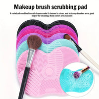 1Pc Silicone Apple-Shaped Makeup Brush Cleaner Pad with Suction Cup for Effective Cosmetic Tool Cleaning